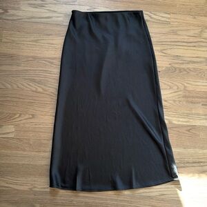 Mango black slip skirt